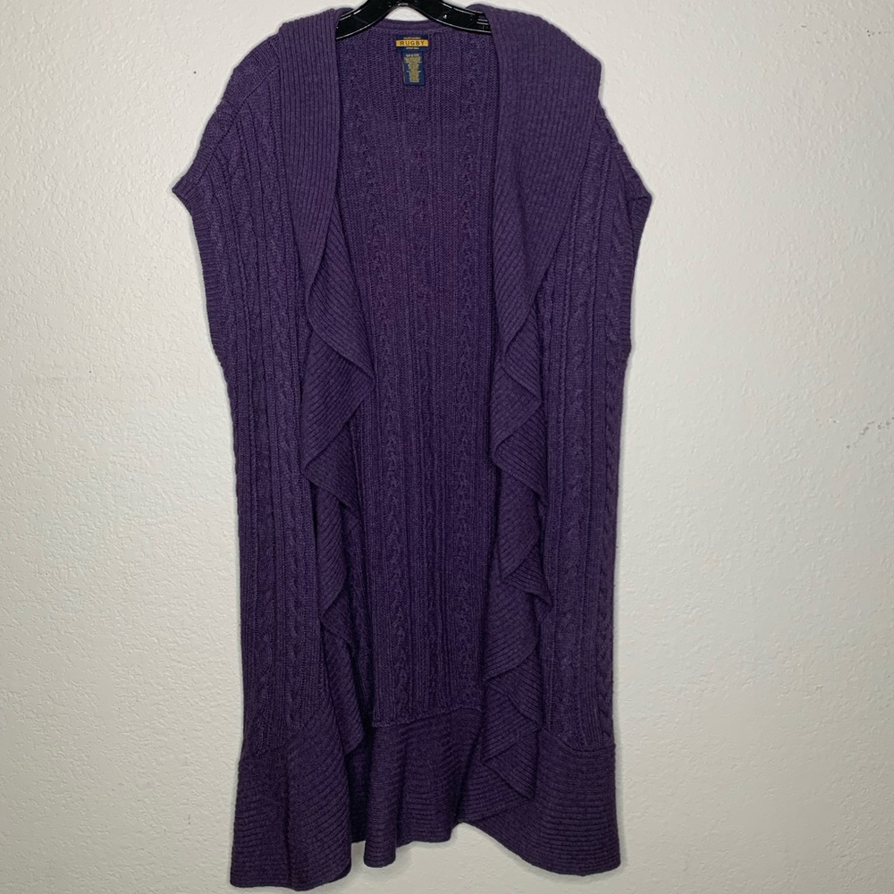Rugby Ralph Lauren Purple Cable knit Cardigan